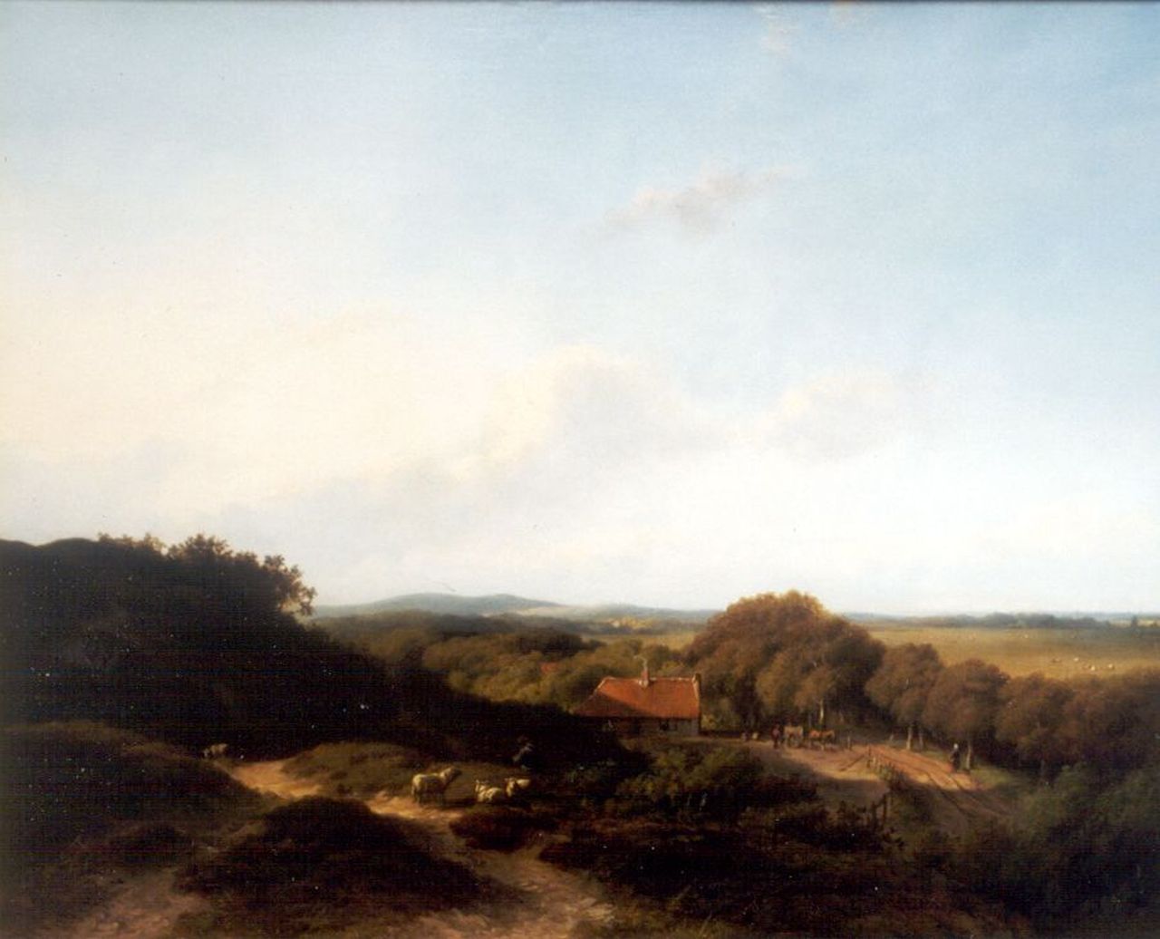Vester W.  | Willem Vester, A panoramic landscape, Öl auf Holz 42,0 x 53,0 cm