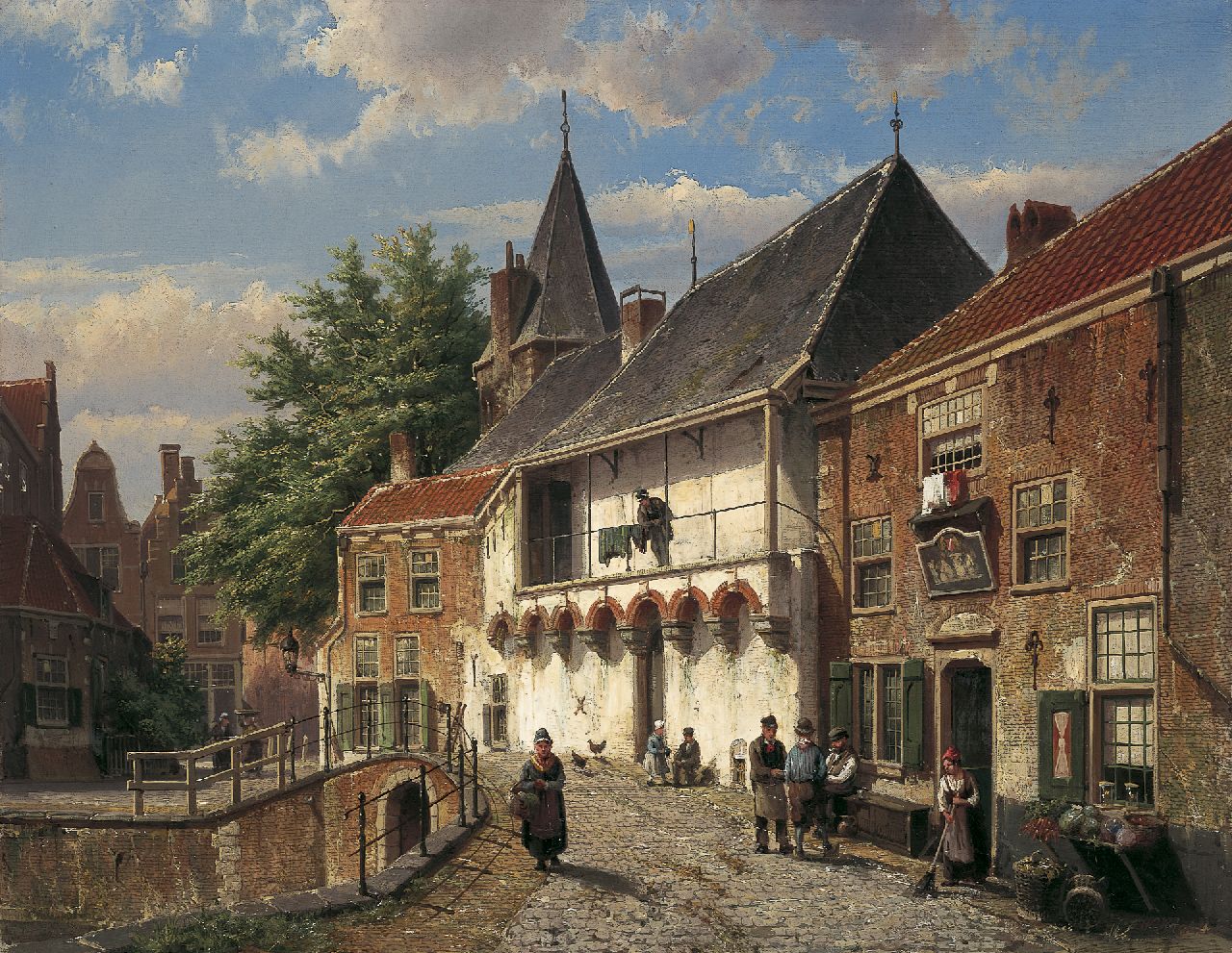 Koekkoek W.  | Willem Koekkoek, A view of the Koppelpoort, Amersfoort, Öl auf Leinwand 53,6 x 68,8 cm, signed l.r. und VERKOCHT