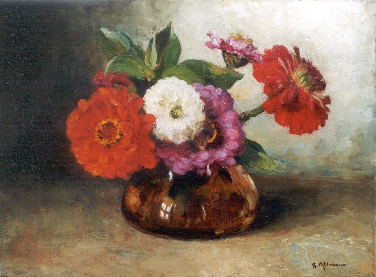 Altmann G.  | Gerard Altmann, A flower still life, Öl auf Leinwand 30,2 x 40,0 cm, signed l.r.
