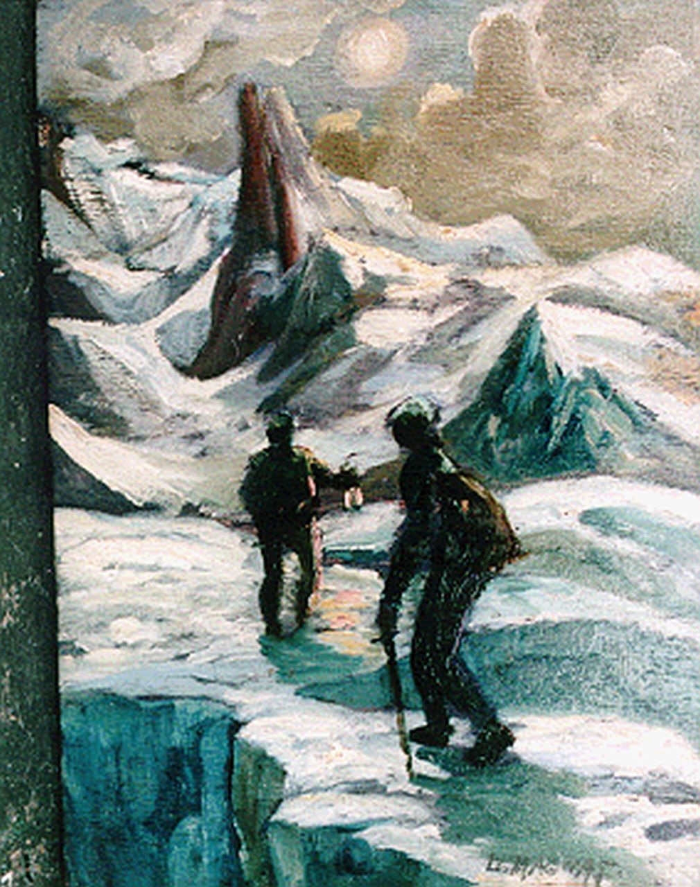 Magnat L.H.  | Louis Henri Magnat, Mountaineers, Öl auf Holz 22,0 x 16,0 cm, signed l.r.