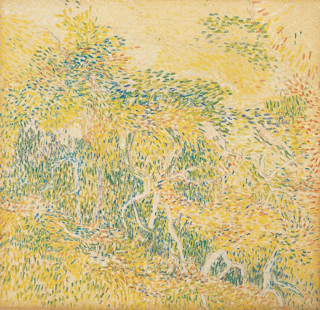 Mies Elout-Drabbe | Flowering orchard, Domburg, Bleistift und Pastell auf Papier, 21,2 x 22,2 cm