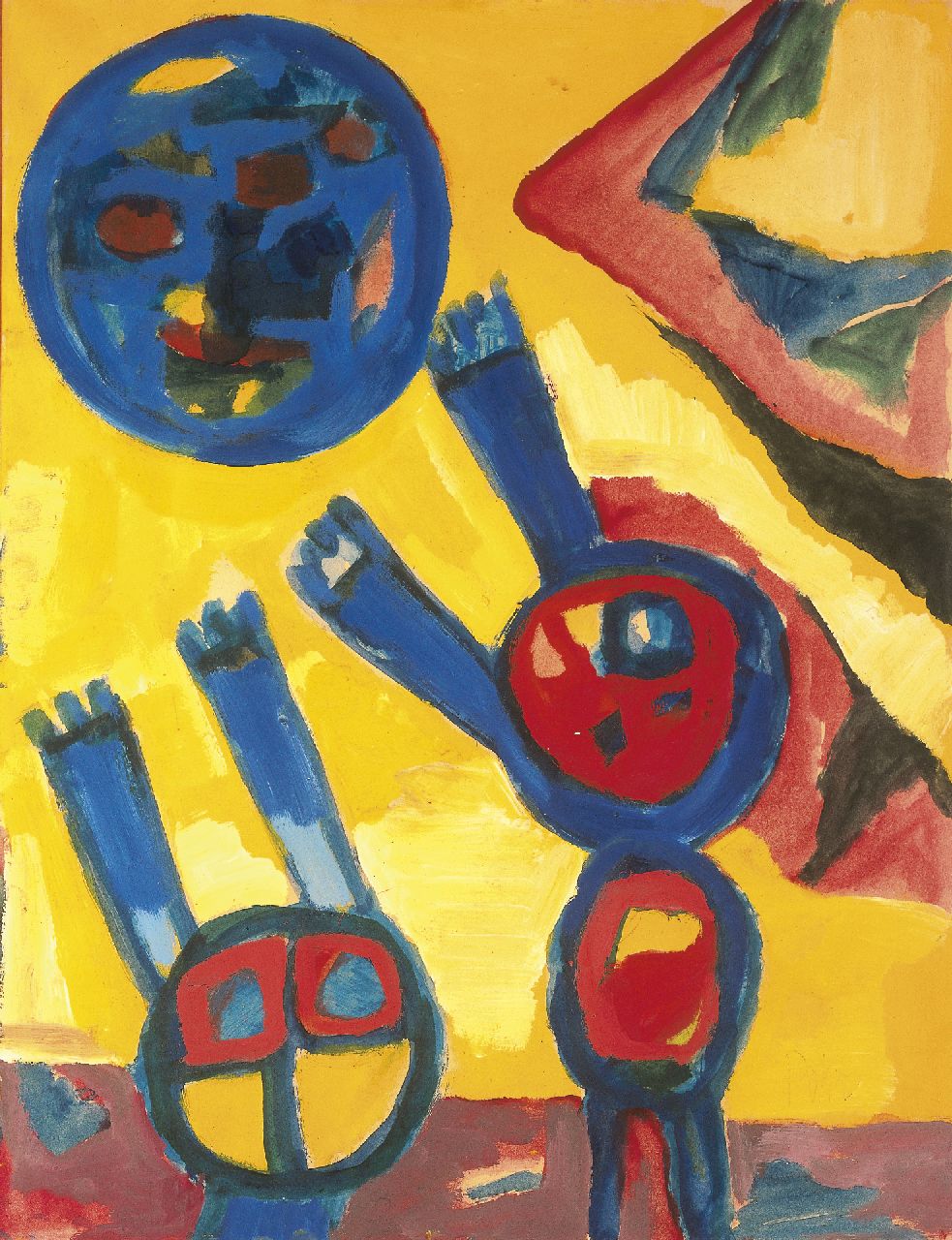 Benner G.  | Gerrit Benner, Children at play, Gouache auf Papier 65,3 x 50,0 cm, signed l.r.