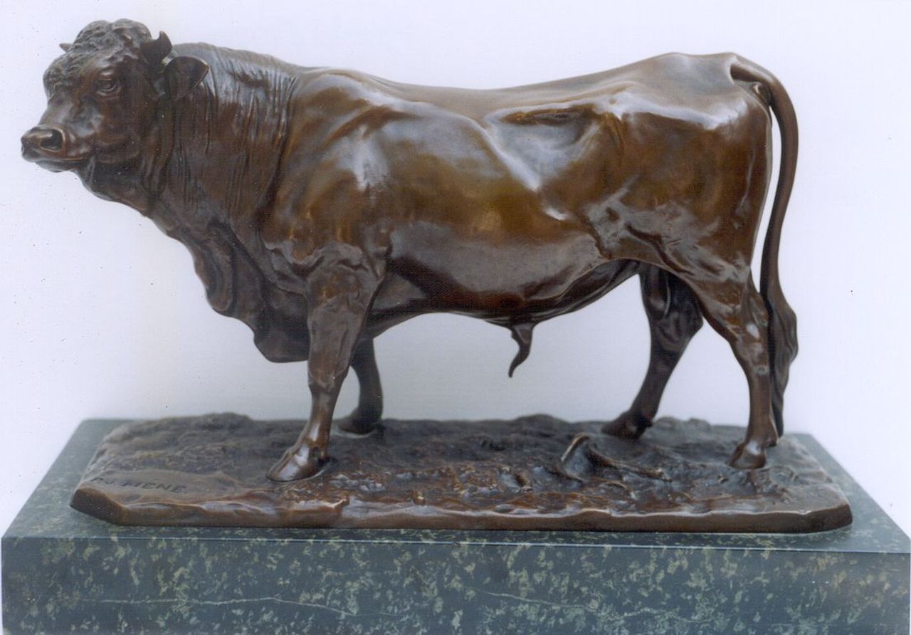 Mène P.J.  | Pierre Jules Mène, Stier, Bronze 25,0 x 36,0 cm, gesigneerd op bronzen basis