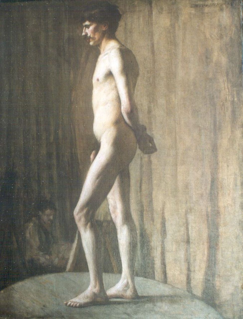 Georges d'Espagnat | A male nude, Öl auf Leinwand, 81,0 x 65,0 cm, signed u.r. und dated '98