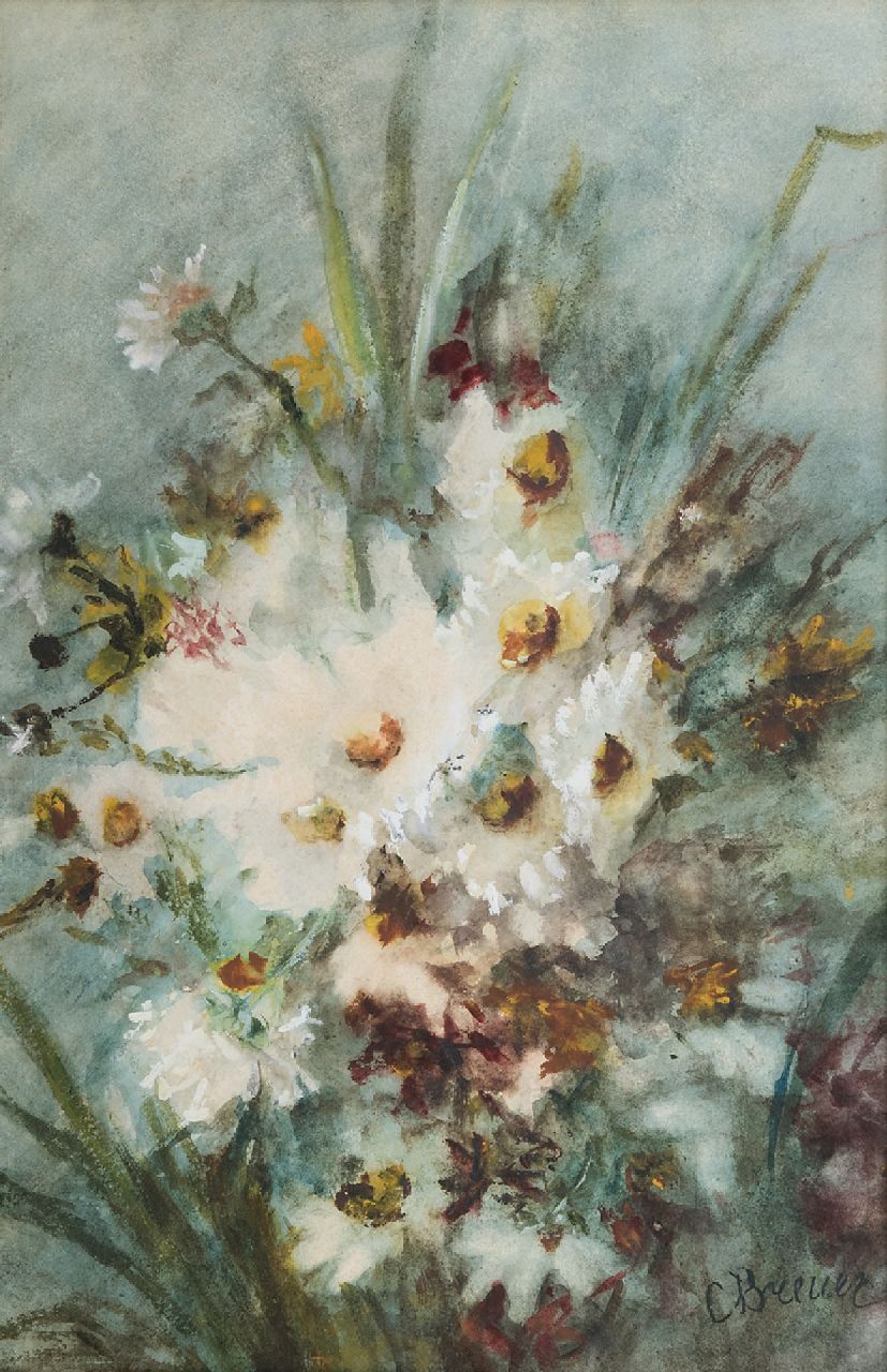 Clara Breuer | Sommerstrauss, Aquarell und Gouache auf Papier, 51,0 x 34,0 cm, Unterzeichnet r.u.