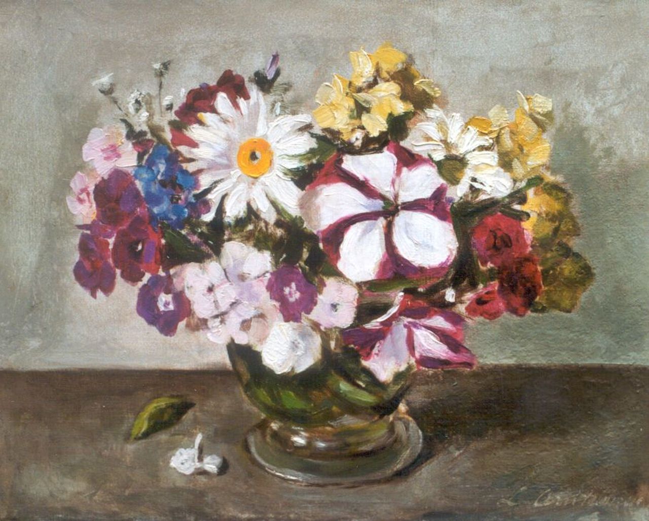 Arntzenius A.M.M.  | Alide Margaretha Maria 'Liekie' Arntzenius, A colorful bouquet, Öl auf Leinwand 23,8 x 30,2 cm, signed l.r.