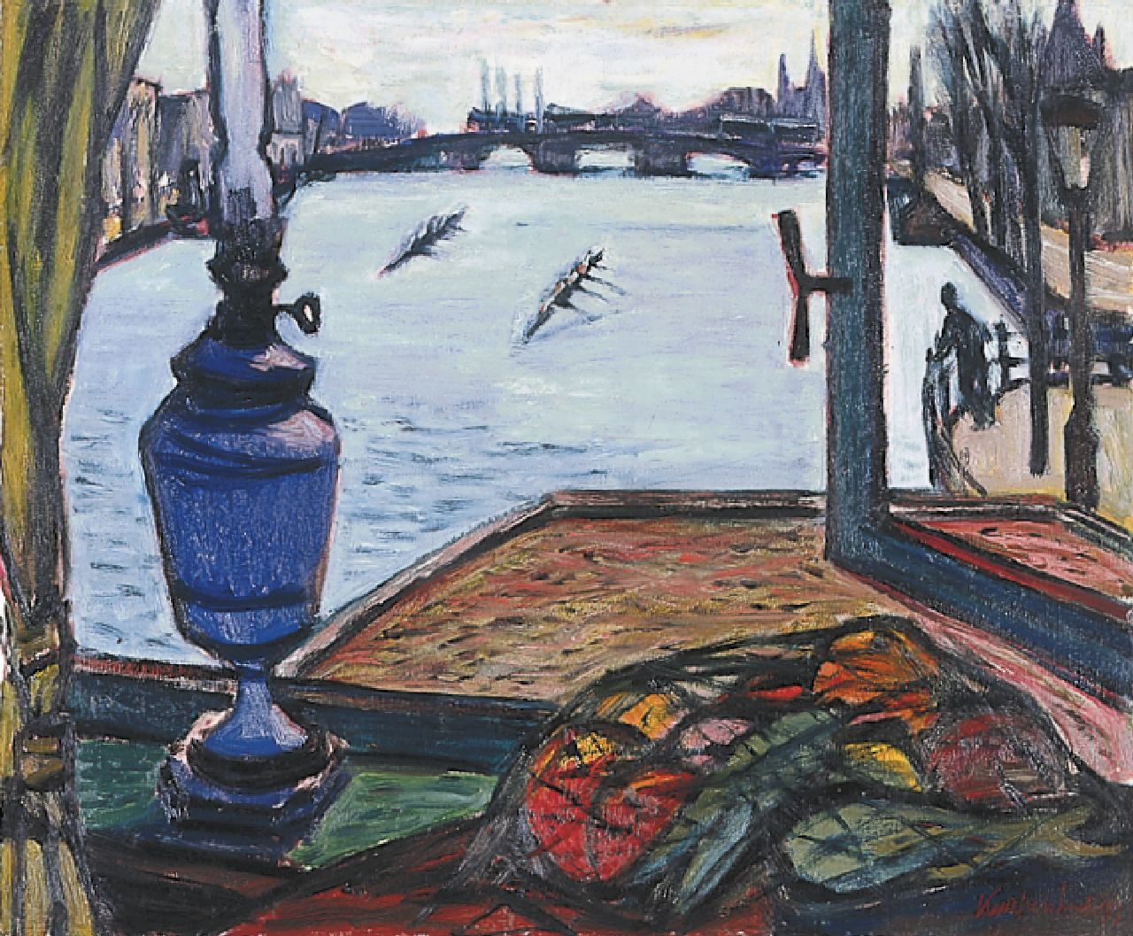 Kurpershoek T.L.  | Theodorus Lambertus 'Theo' Kurpershoek, Boat race on the Amstel, Amsterdam, Öl auf Leinwand 50,1 x 60,0 cm, signed l.r. und dated '53