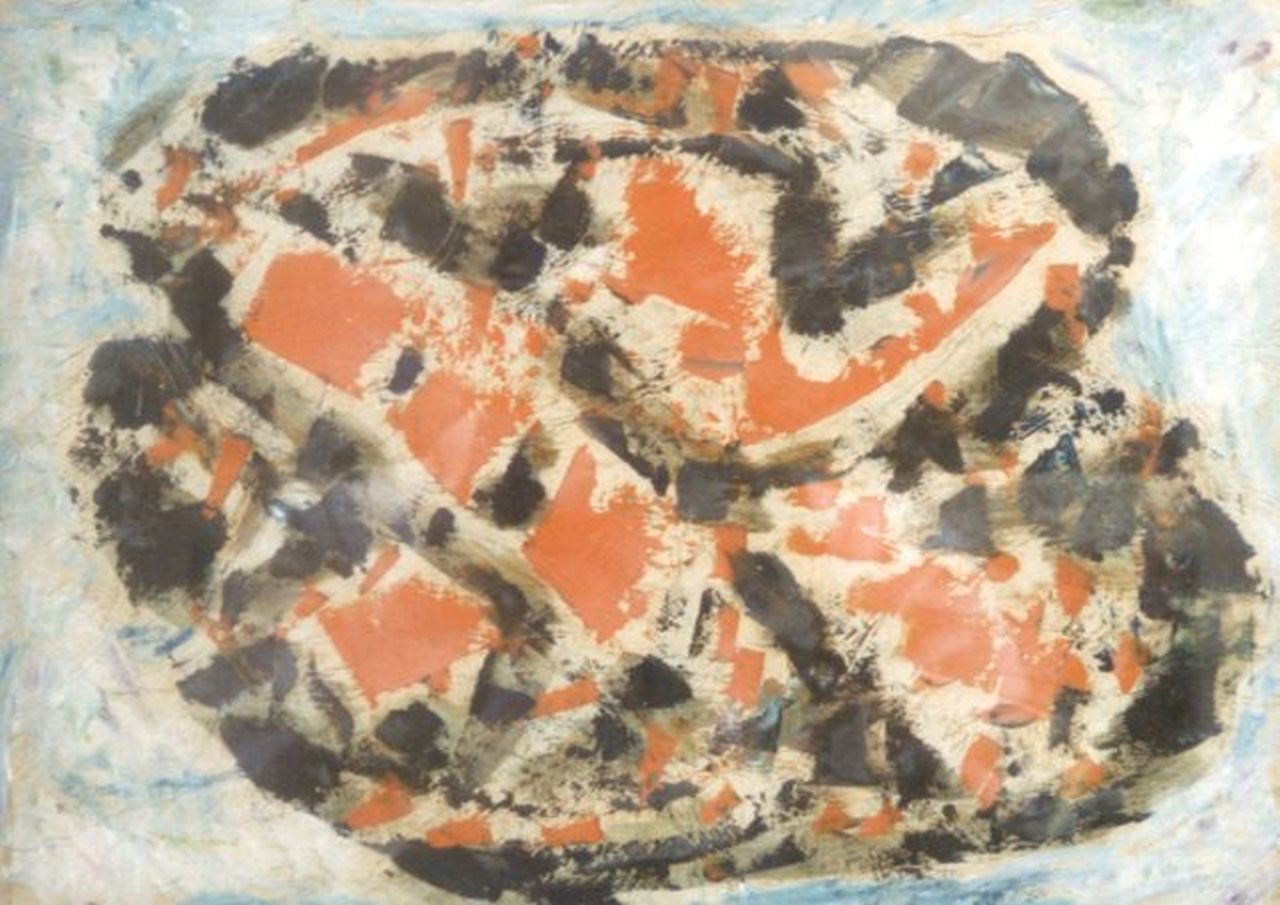 Stenneberg P.S.  | Pieter Simon 'Piet' Stenneberg, Composition, Gouache und Öl auf Tapetenpapier 25,0 x 35,1 cm, signed on the reverse und indistinctly dated Dec.1960