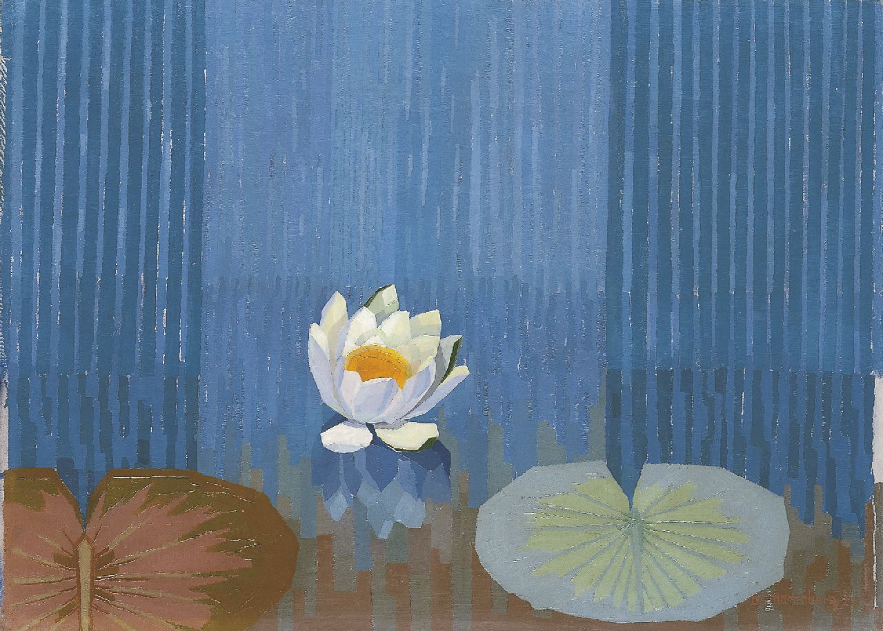 Smorenberg D.  | Dirk Smorenberg, A water lily, Öl auf Leinwand 39,3 x 54,4 cm, signed l.r. und dated '23