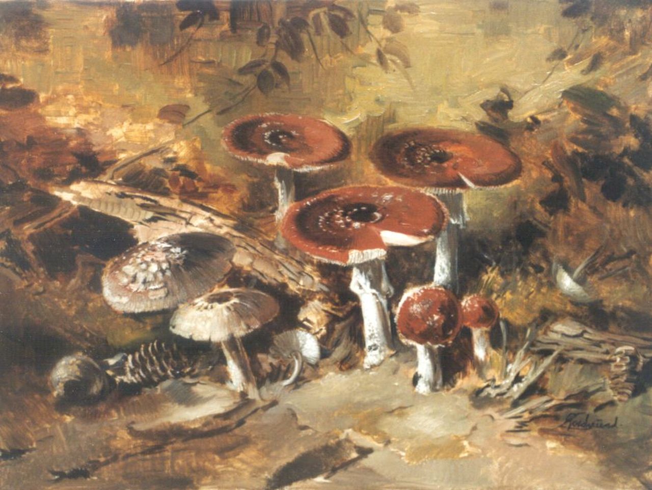 Goedvriend Th.F.  | Theodoor Franciscus 'Theo' Goedvriend, Mushrooms, Öl auf Leinwand 60,2 x 80,0 cm, signed l.r.
