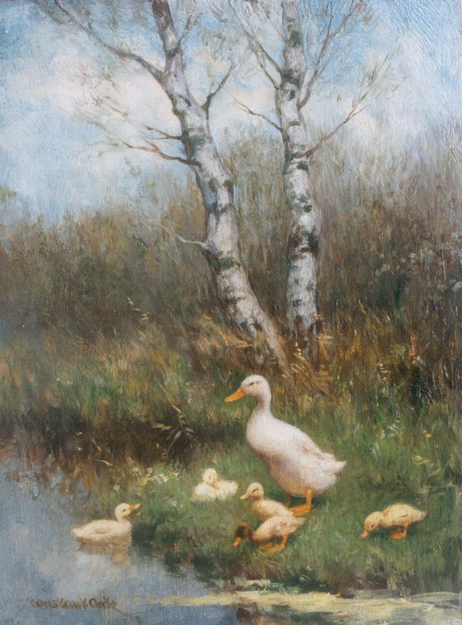 Artz C.D.L.  | 'Constant' David Ludovic Artz, Hen with ducklings, Öl auf Multiplex 24,0 x 18,0 cm, signed l.l.