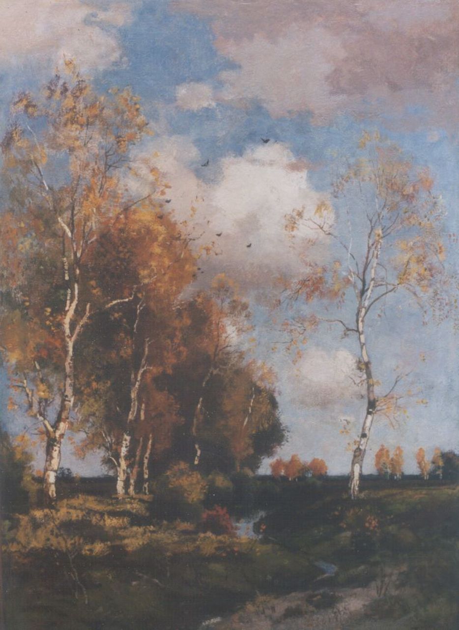 Bock T.E.A. de | Théophile Emile Achille de Bock, A forest pond, Öl auf Leinwand 79,3 x 56,0 cm, signed l.r.