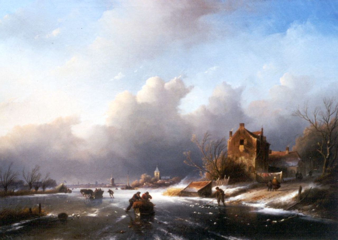 Spohler J.J.  | Jan Jacob Spohler, A winter landscape, Öl auf Leinwand 55,9 x 79,5 cm, signed l.l.