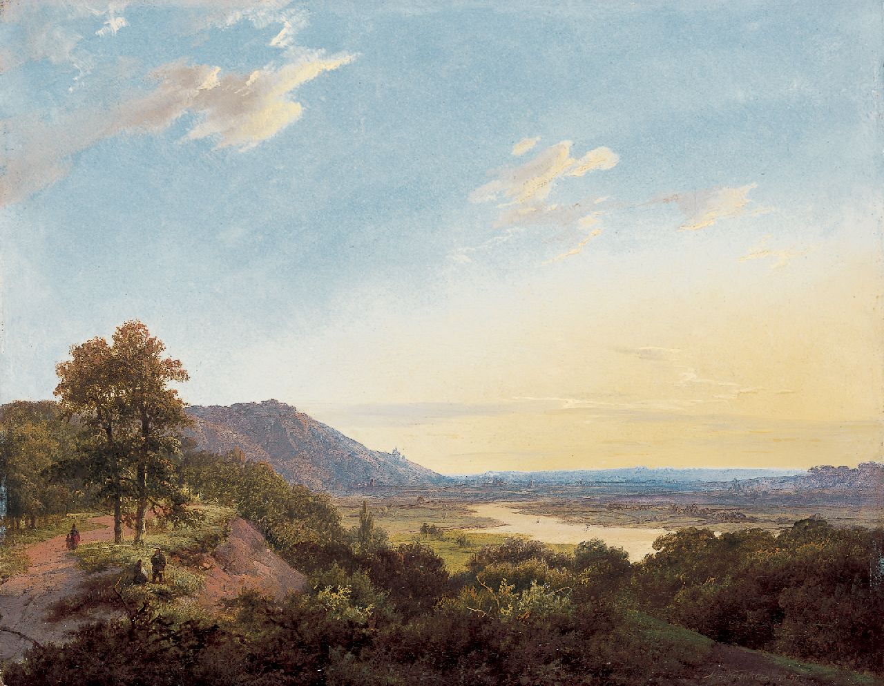 Koekkoek I M.A.  | Marinus Adrianus Koekkoek I, A river valley, Öl auf Holz 23,1 x 29,6 cm, signed l.r. und dated 1850