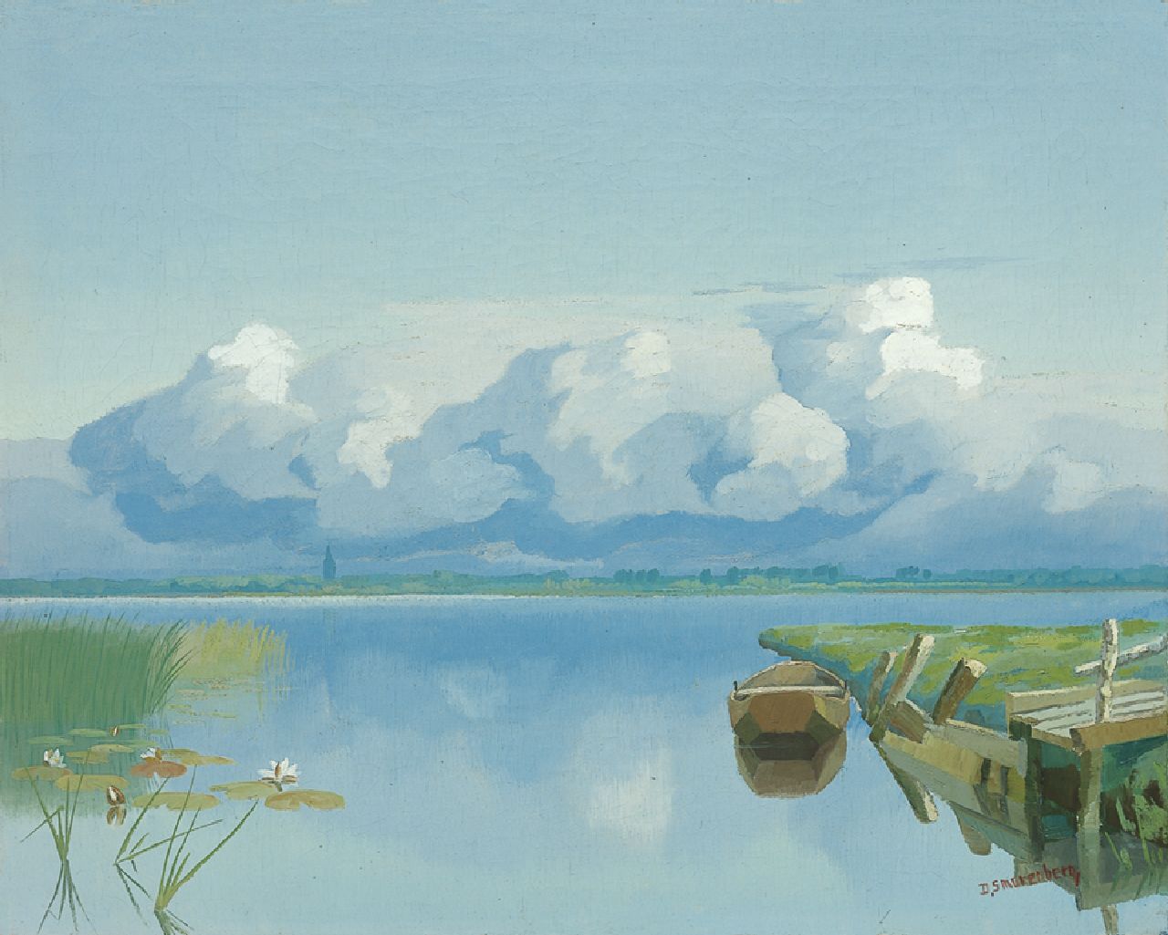 Smorenberg D.  | Dirk Smorenberg, The Loosdrechtse Plassen in summer, Öl auf Leinwand 40,2 x 50,0 cm, signed l.r.