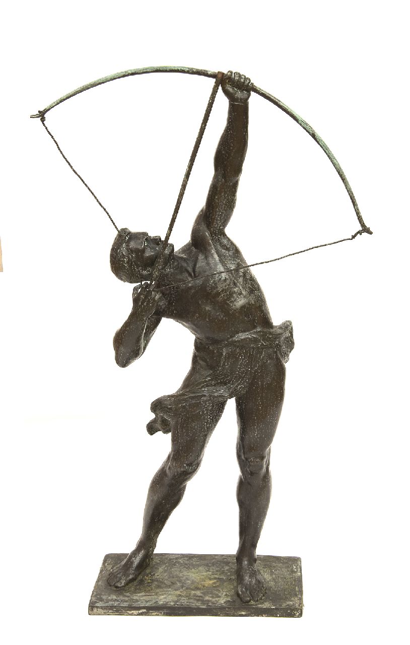 Jochems F.  | François 'Frans' Jochems, Bogenschütze, Bronze 67,0 x 10,0 cm, Unterzeichnet auf der Basis