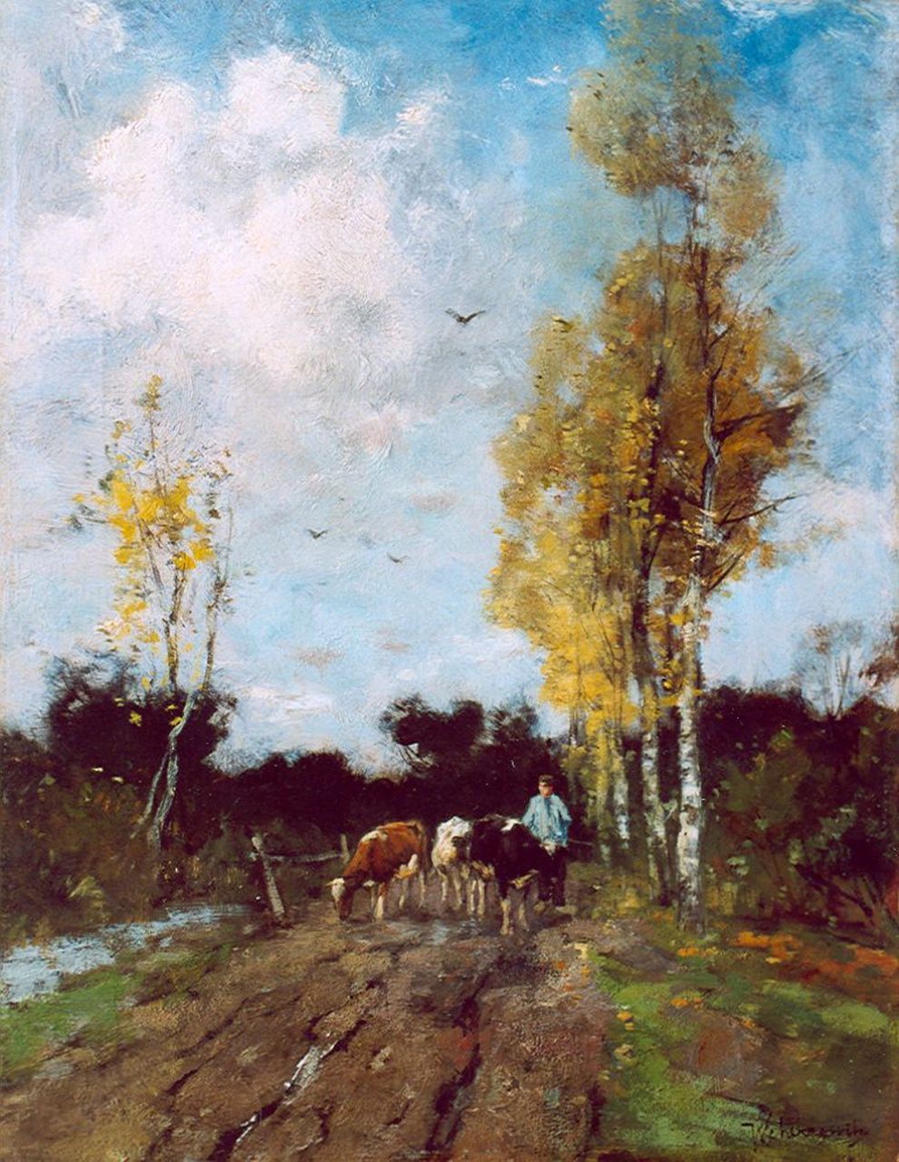 Scherrewitz J.F.C.  | Johan Frederik Cornelis Scherrewitz, Homeward bound, Öl auf Holz 35,0 x 26,6 cm, signed l.r.