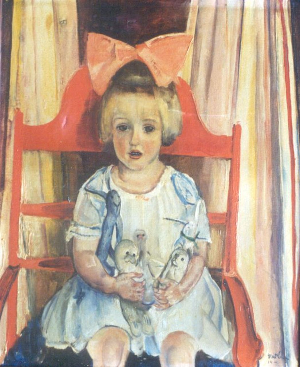 Leyden O.M.E.  | Oskar Moritz 'Ernst' Leyden, A portrait of a girl, Öl auf Leinwand 73,0 x 60,0 cm, signed l.r. und dated '24
