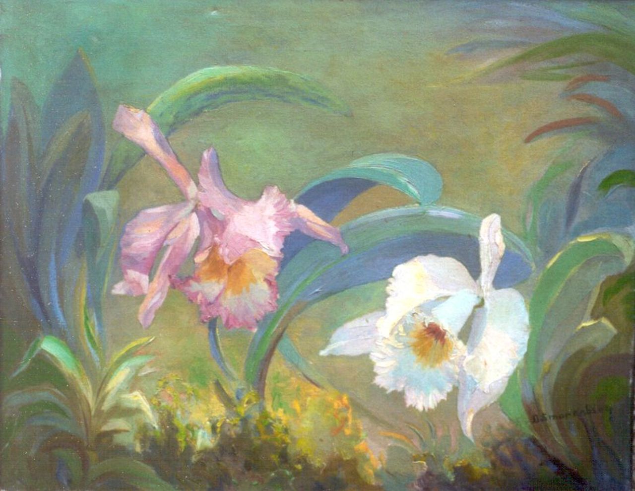 Smorenberg D.  | Dirk Smorenberg, Orchids, Öl auf Leinwand 40,2 x 49,6 cm, signed l.r.