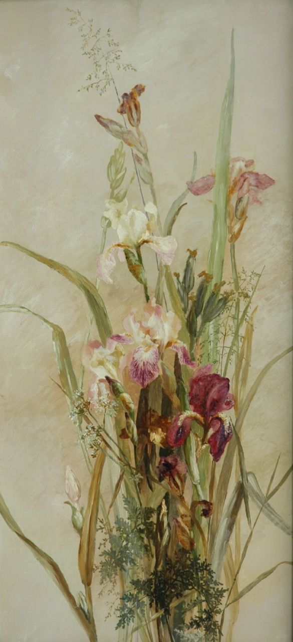 Quarles van Ufford Ph.A.M.  | Philippine Anne Madeleine Quarles van Ufford, A flower still life, Öl auf Holz 92,2 x 43,5 cm