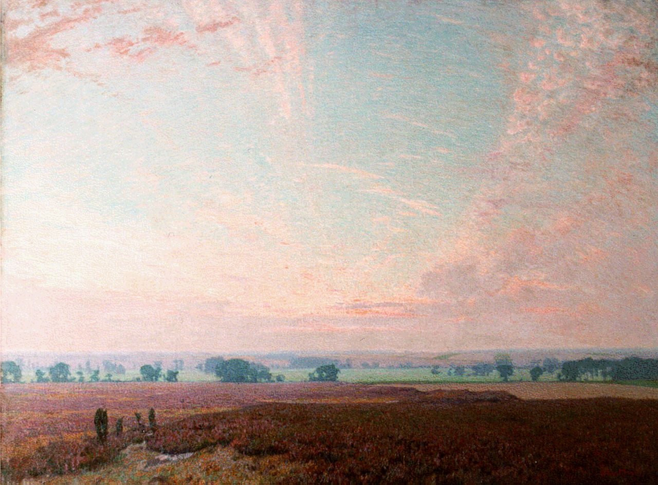 Meijer J.  | Johannes 'Johan' Meijer, Evening twilight, Öl auf Leinwand 115,0 x 155,0 cm, signed l.r.