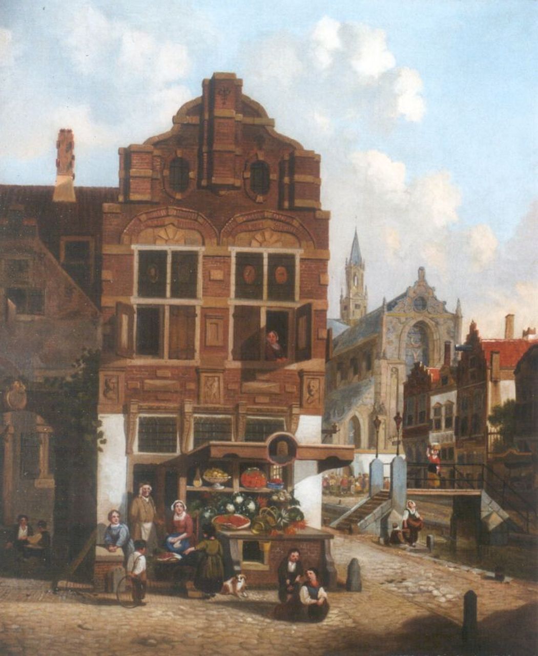 Verheijen J.H.  | Jan Hendrik Verheijen, Selling vegetables, Öl auf Leinwand 64,6 x 54,2 cm