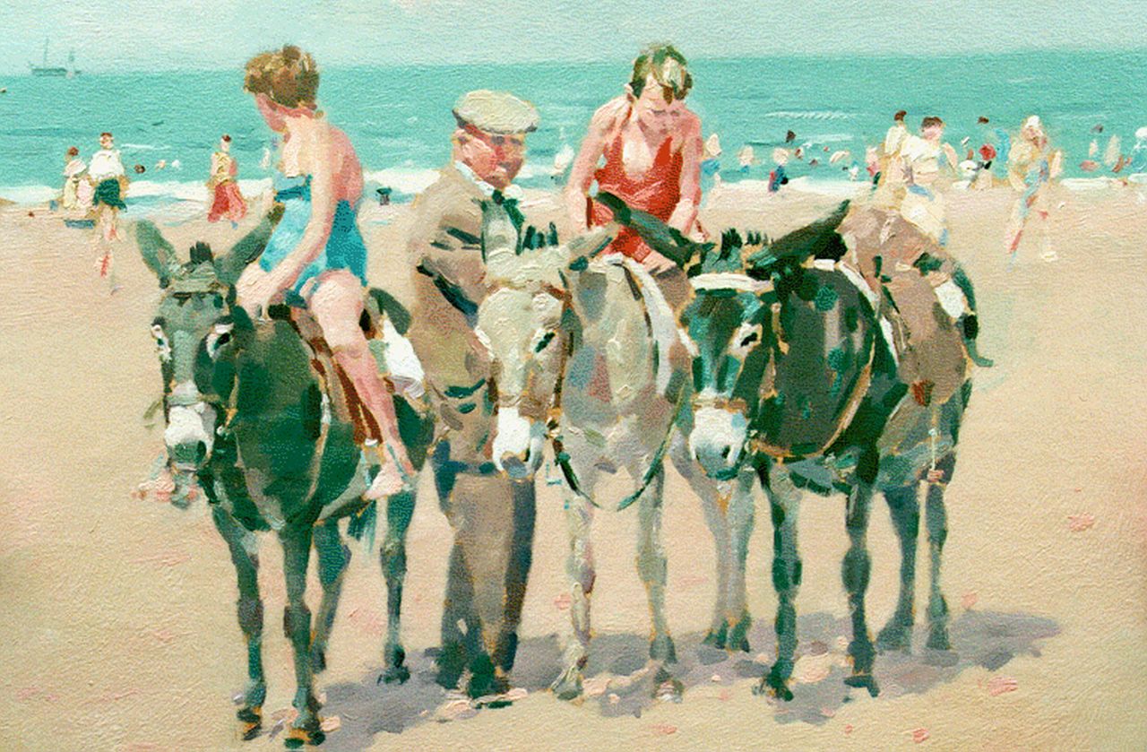 Verdonk F.W.  | Frederik Willem 'Frits' Verdonk, Riding donkies, 34,0 x 47,0 cm, signed l.r.
