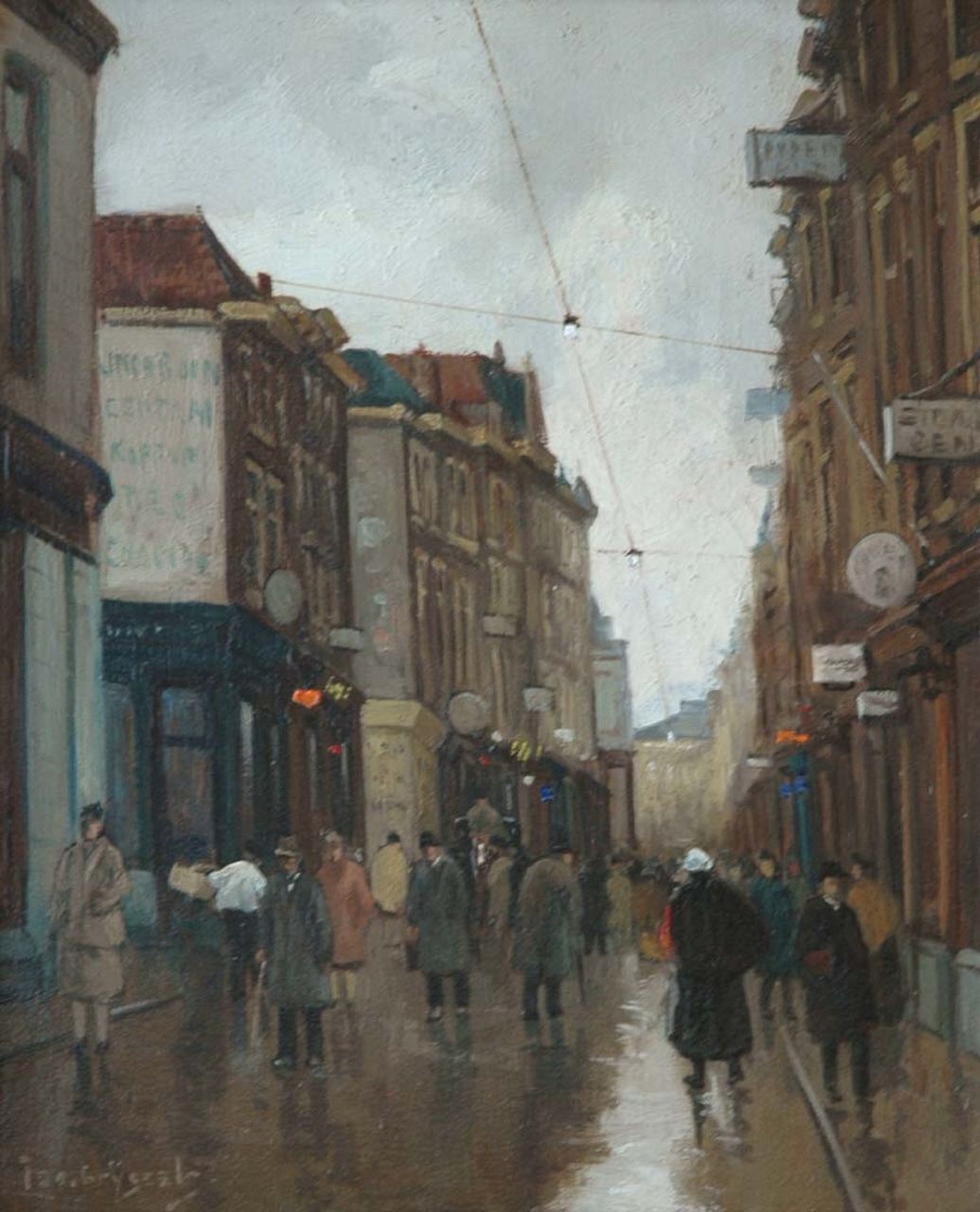 Grijseels L.  | Leo Grijseels, A view of the Noordeinde, The Hague, Öl auf Leinwand 30,0 x 24,4 cm, signed l.l.