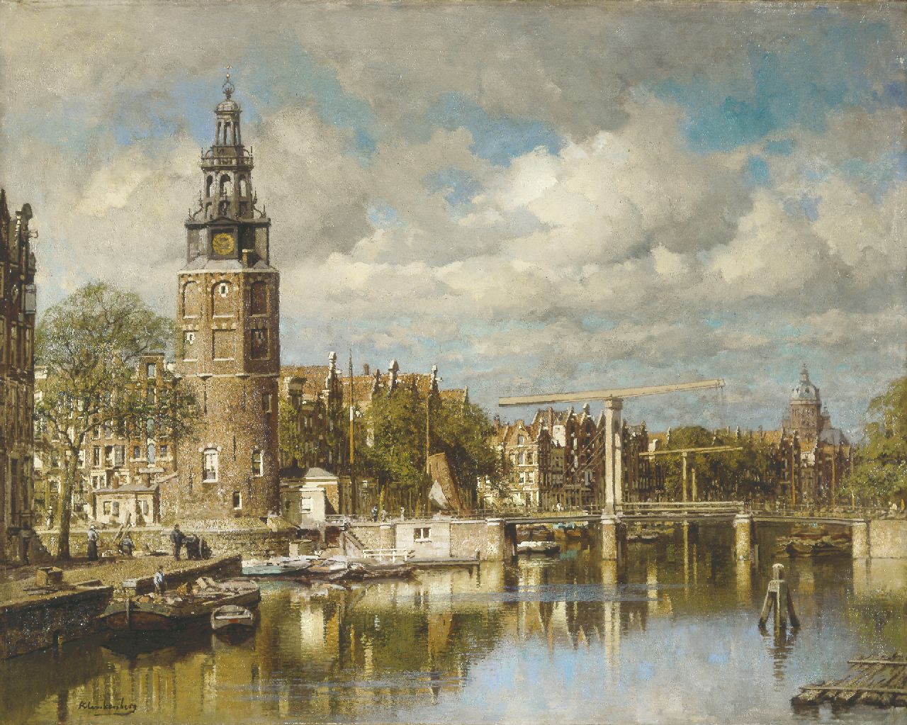 Klinkenberg J.C.K.  | Johannes Christiaan Karel Klinkenberg, Montelbaan's tower, Amsterdam, Öl auf Leinwand 80,0 x 100,0 cm, signed l.l.