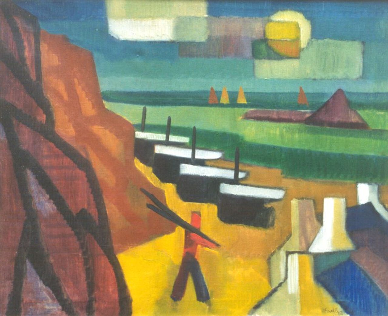 Berg S.R. van den | Sybren Ridsert 'Siep' van den Berg, Fishing boats on the beach, South France, Öl auf Leinwand 64,8 x 80,0 cm, signed l.r. und dated '52