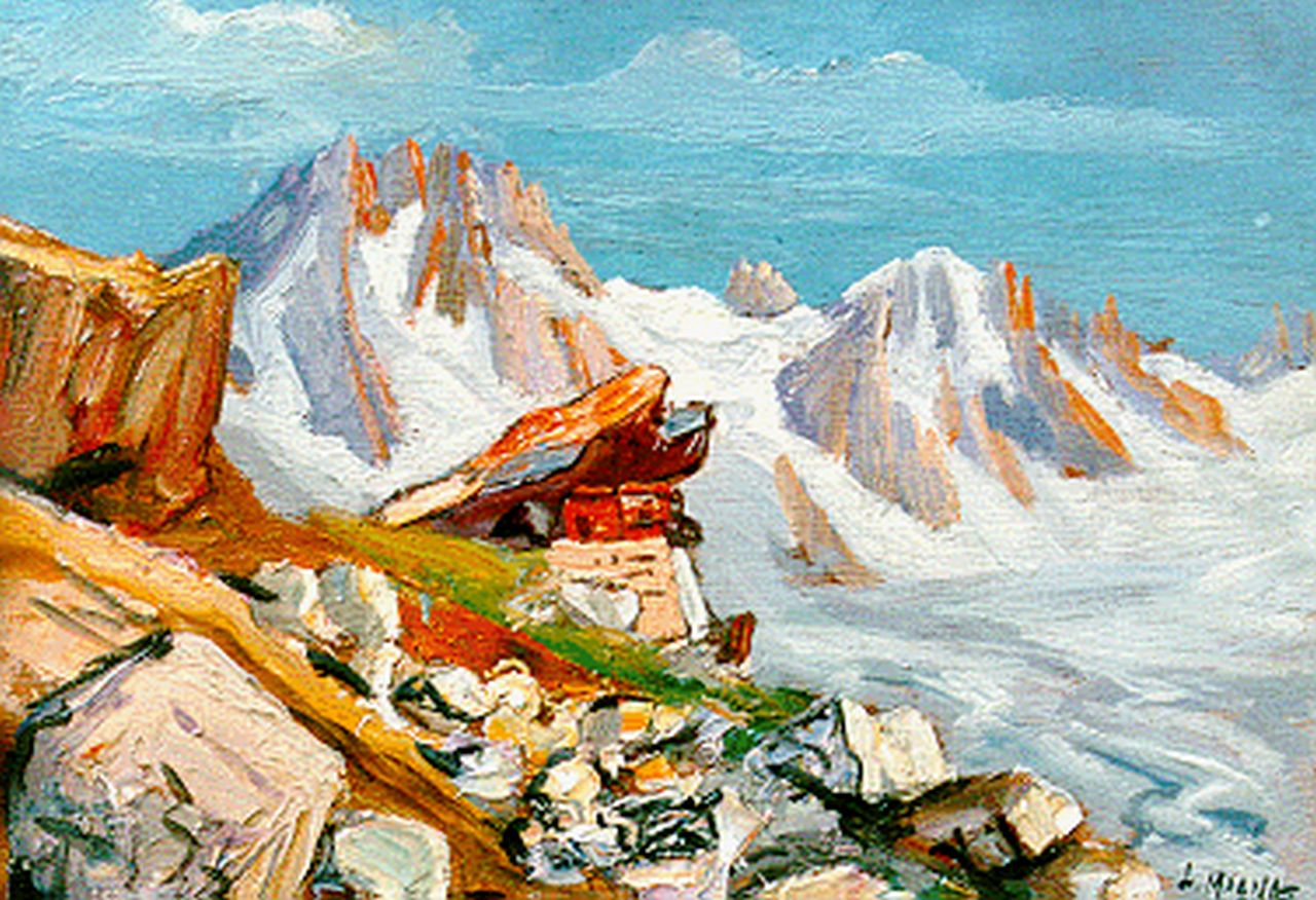 Magnat L.H.  | Louis Henri Magnat, Mountain refuge (couverde), Öl auf Holz 16,2 x 22,2 cm, signed l.r.