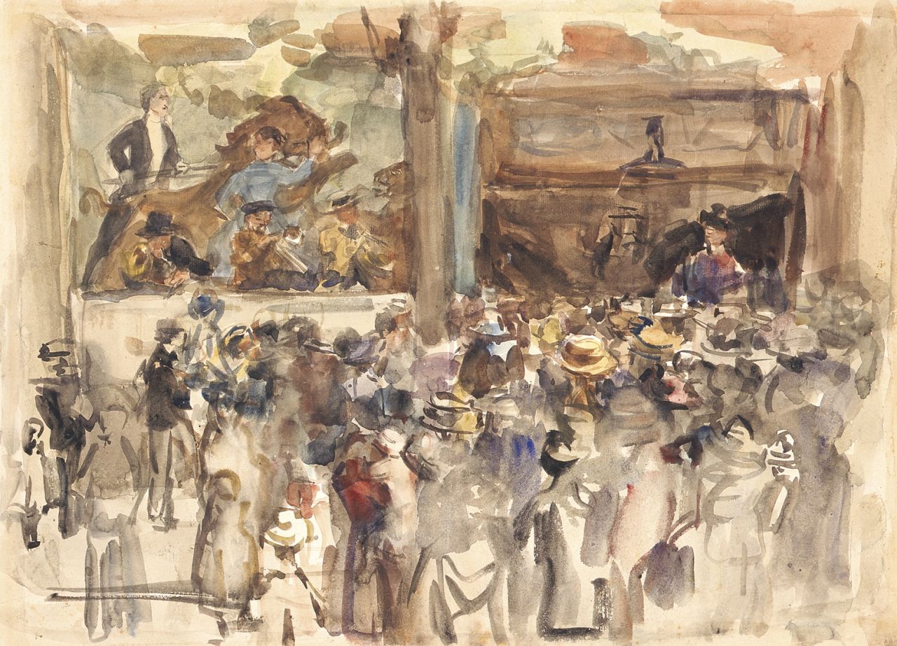 Israels I.L.  | 'Isaac' Lazarus Israels, At the fair, Aquarell auf Papier 44,5 x 61,0 cm, signed l.r. with studiostamp