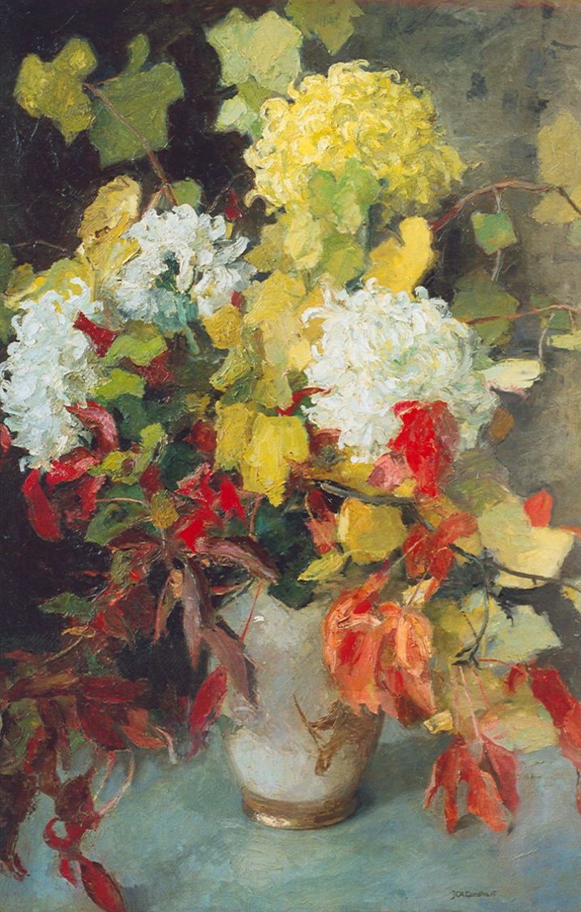 Goedhart J.C.A.  | 'Jan' Catharinus Adriaan Goedhart, Autumn bouquet, Öl auf Leinwand 105,3 x 75,9 cm, signed l.r.