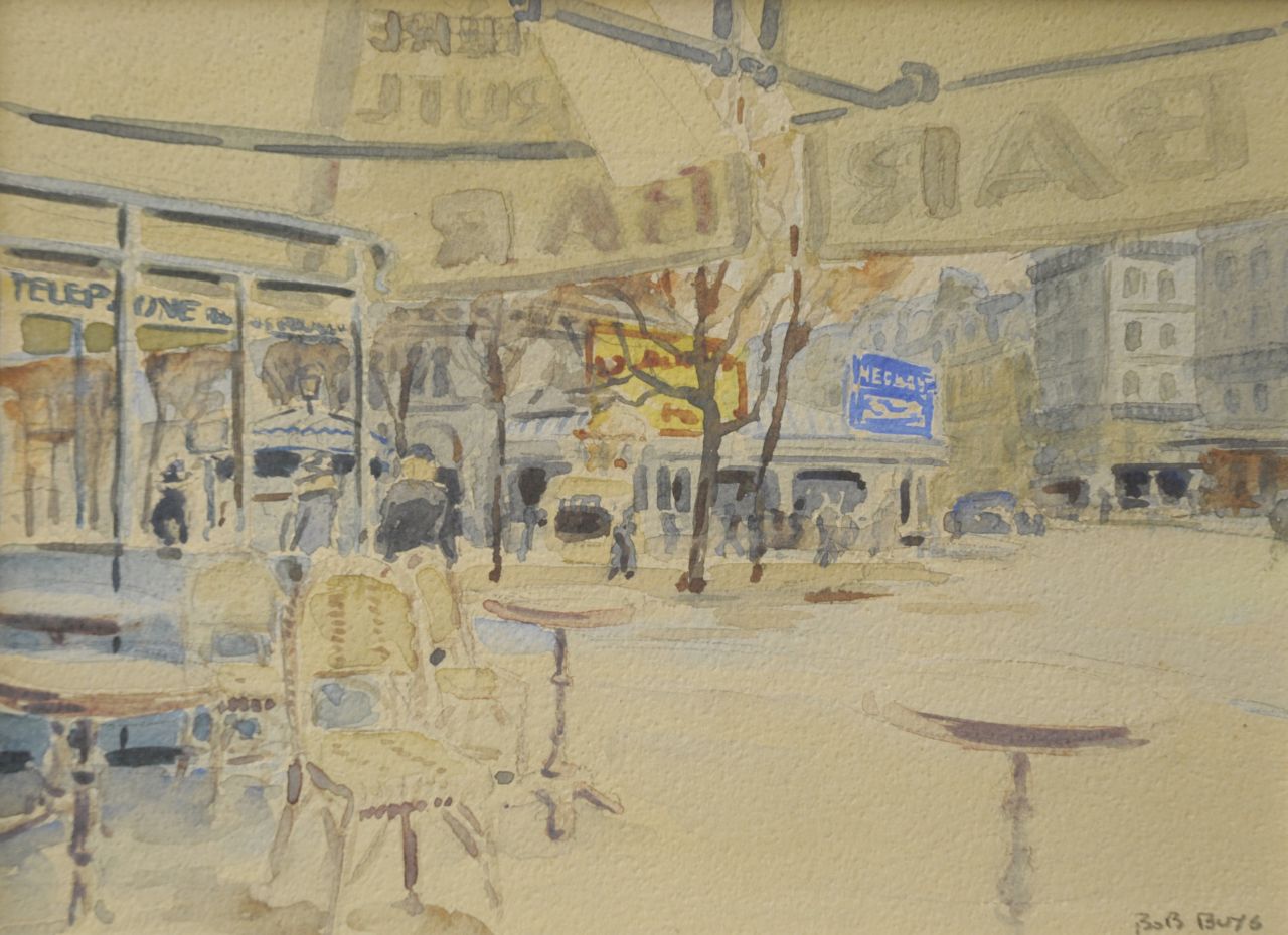 Buijs B.  | Barthold 'Bob' Buijs, Parisien café terrace, Aquarell auf Papier 18,3 x 24,0 cm, signed l.r.