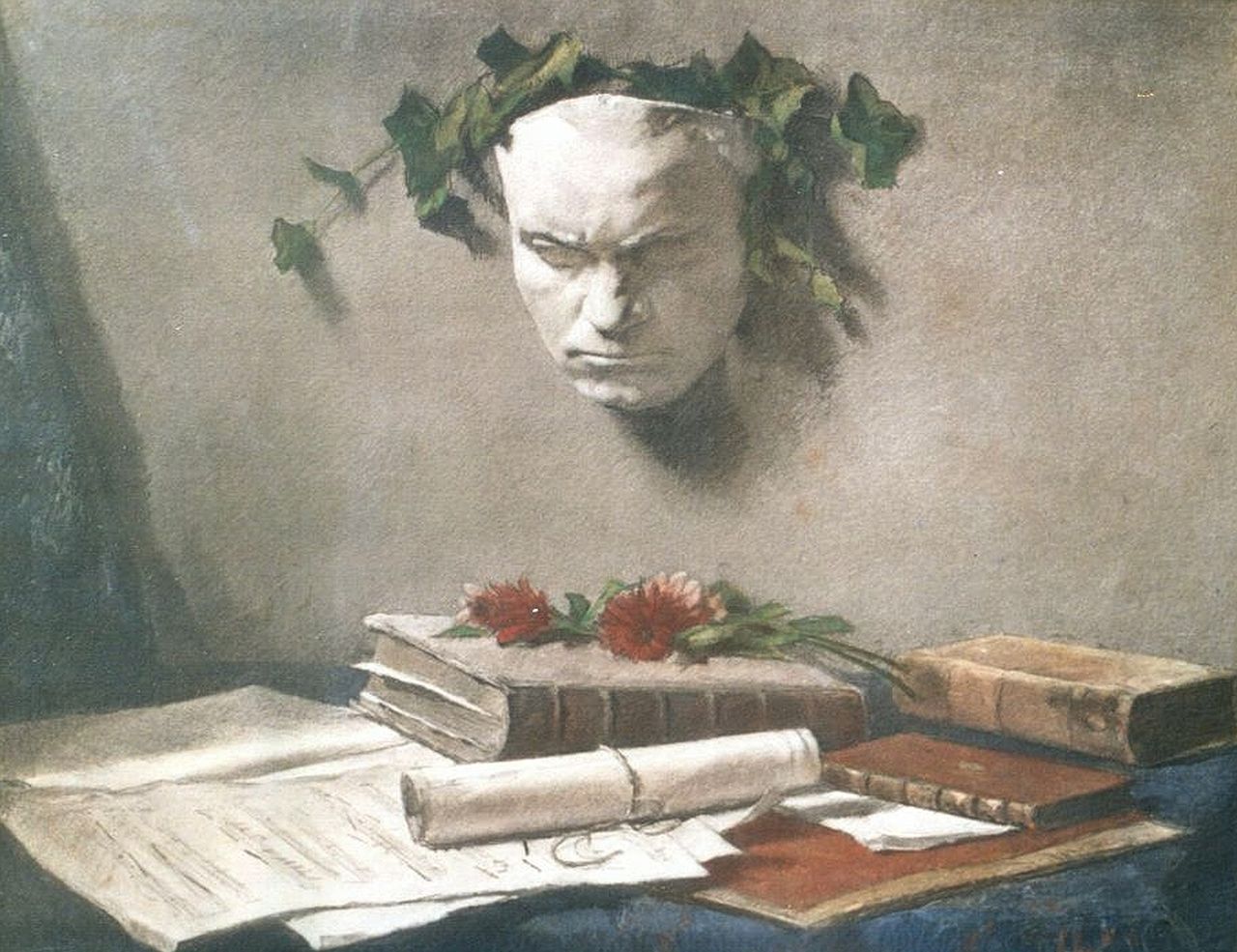 Garf S.  | Salomon Garf, Memorabilia L. von Beethoven, Kreide auf Papier 38,8 x 48,2 cm, signed l.l.