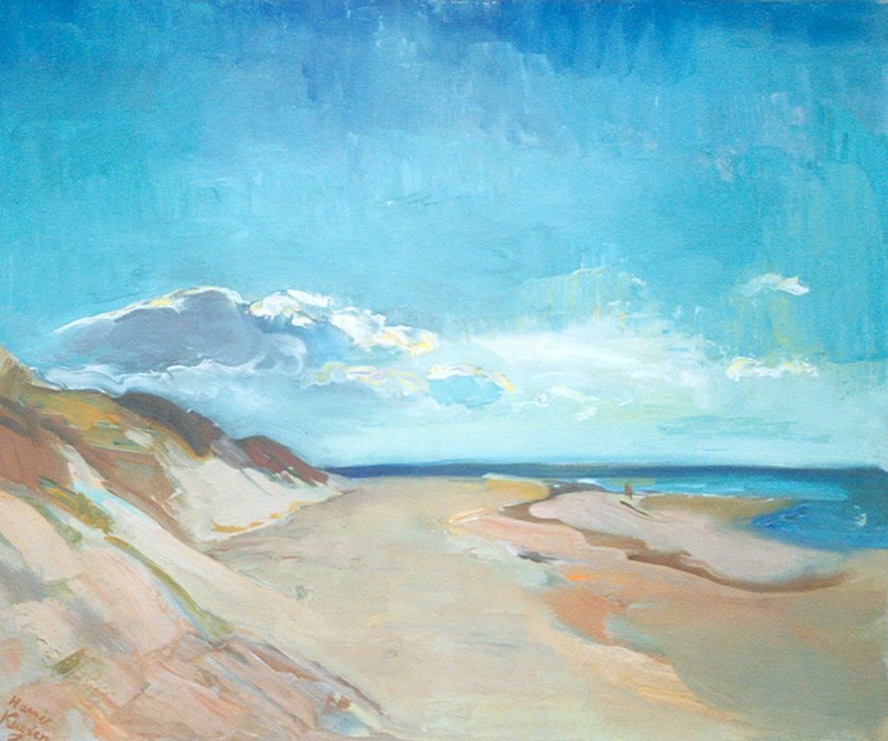 Kuijten H.J.  | Henricus Johannes 'Harrie' Kuijten, Beach, Öl auf Leinwand 54,3 x 65,3 cm, signed l.l. und painted between 1930-1937