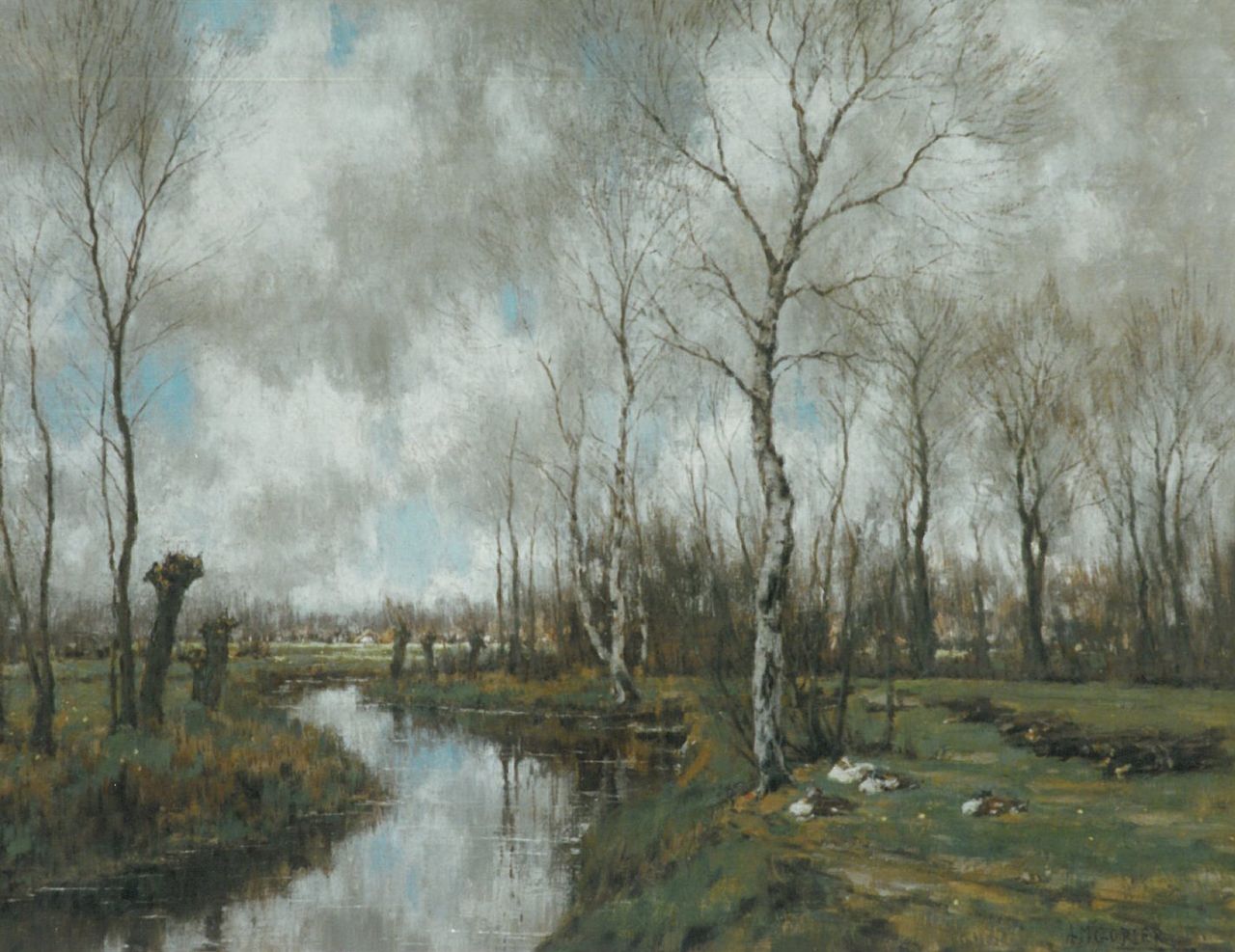 Gorter A.M.  | 'Arnold' Marc Gorter, Autumn landscape, the Vordense beek, Öl auf Leinwand 62,0 x 79,0 cm, signed l.r. und dated 1925