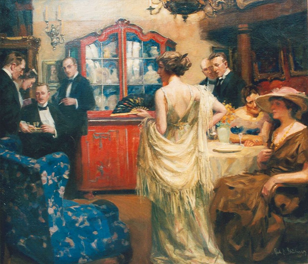 Stübner R.E.  | Robert Emil Stübner, Cocktail Party, Öl auf Leinwand 120,0 x 140,0 cm, signed l.r.