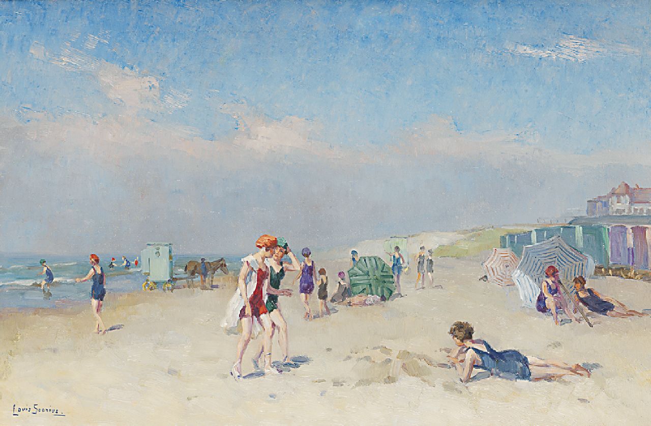 Soonius L.  | Lodewijk 'Louis' Soonius, Figures on the beach, Öl auf Leinwand 40,6 x 61,0 cm, signed l.l.