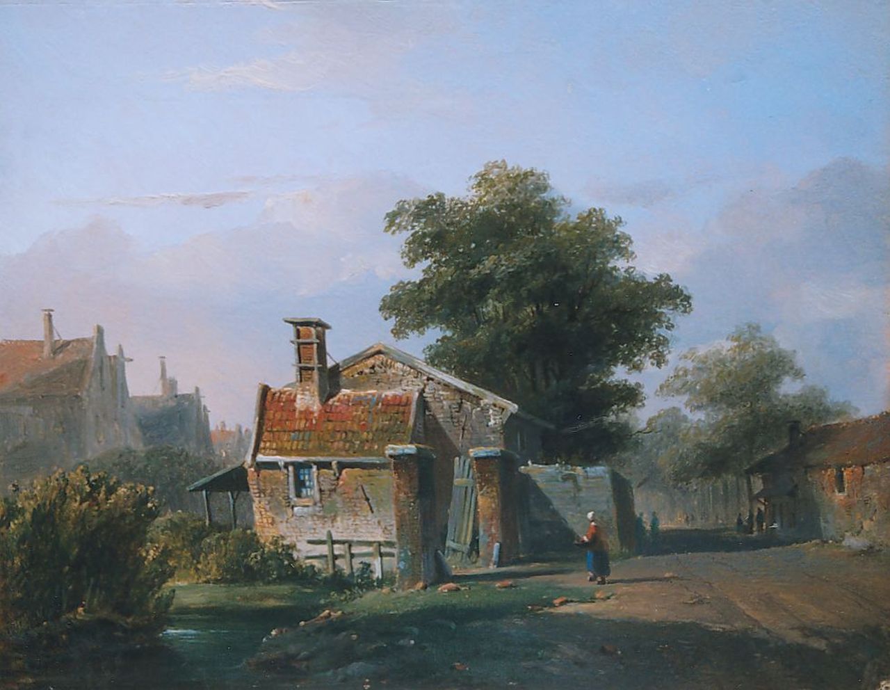 Eversen A.  | Adrianus Eversen, A view of a town, Öl auf Holz 21,9 x 28,2 cm