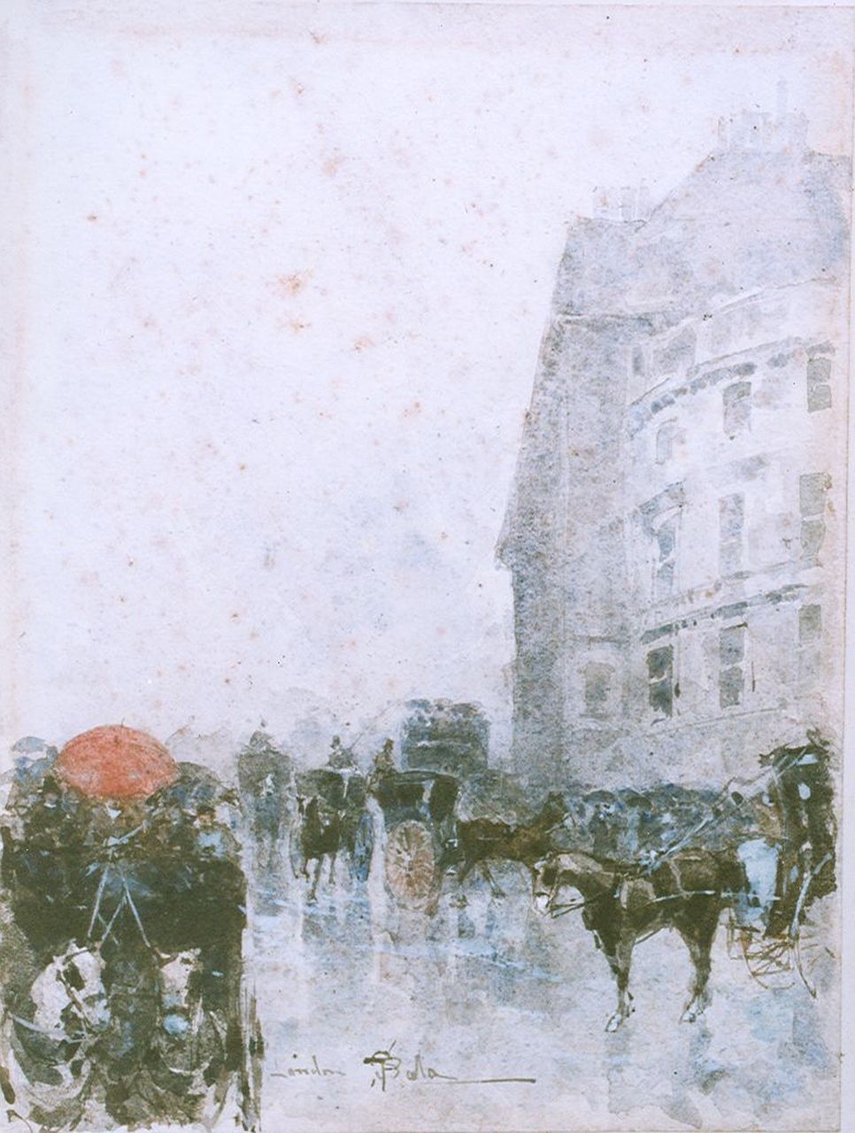 Sala P.  | Paolo Sala, Carriages, Londen, Aquarell auf Papier 25,3 x 19,1 cm, signed l.c.