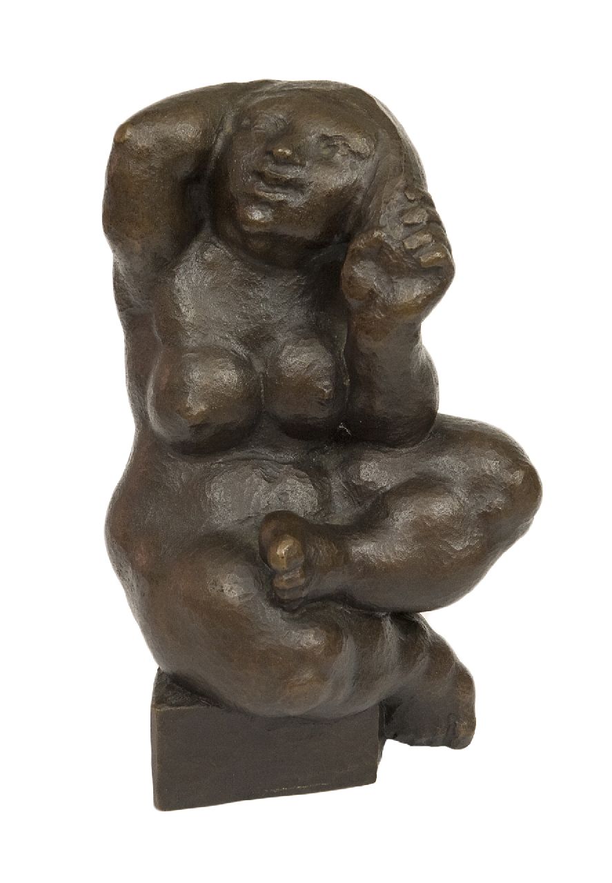 Schwaiger R.  | Rudolf Schwaiger | Skulpturen und Objekte zum Verkauf angeboten | Quellennymphe, Bronze 22,0 x 15,0 cm, Unterzeichnet signiert mit Monogramm mit vollem Namen auf Basis und datiert 1974 auf Basis