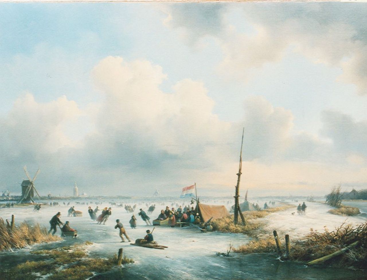 Kleijn L.J.  | Lodewijk Johannes Kleijn, Numerous people on the ice, Öl auf Leinwand 43,2 x 57,8 cm, signed l.l.