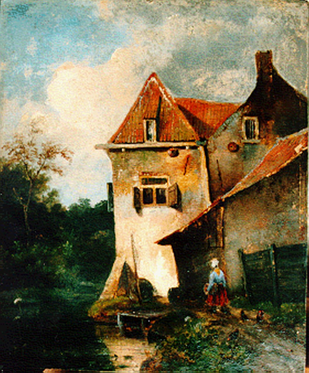 Hans J.G.  | Josephus Gerardus Hans, Houses in a Landscape, Öl auf Holz 31,2 x 26,0 cm, signed l.r.