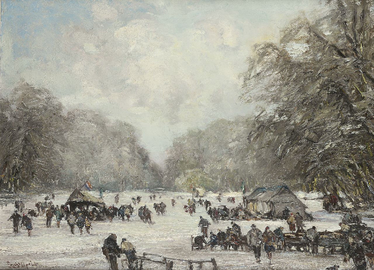 Apol L.F.H.  | Lodewijk Franciscus Hendrik 'Louis' Apol, Skaters on the pond in the Haagse Bos, Öl auf Leinwand 55,3 x 75,2 cm, signed l.l.