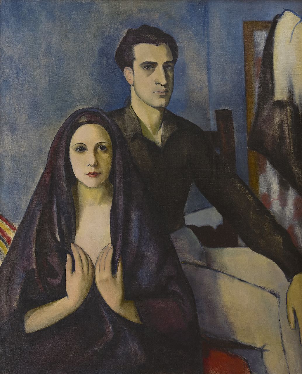 Basch E.  | Edith Basch, Ein junges Ehepaar, Öl auf Leinwand 112,2 x 95,5 cm