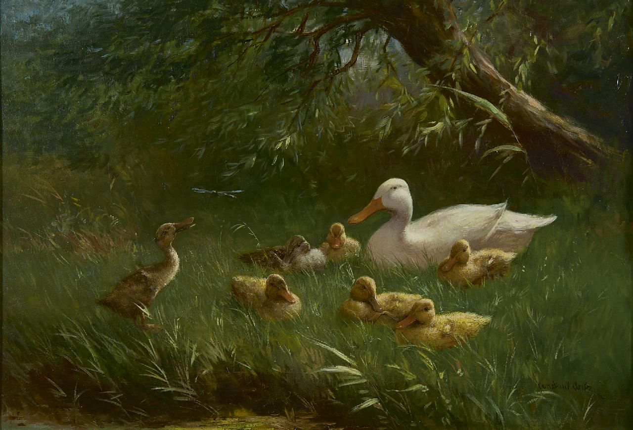 Artz C.D.L.  | 'Constant' David Ludovic Artz | Gemälde zum Verkauf angeboten | Entenfamilie, Öl auf Leinwand 45,4 x 65,4 cm, Unterzeichnet r.u.