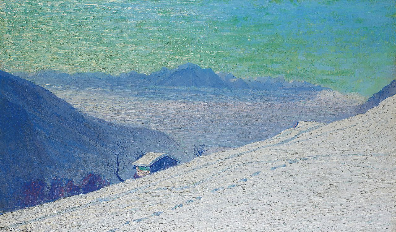 Smorenberg D.  | Dirk Smorenberg, Snow-covered mountains, Switserland, Öl auf Leinwand 70,5 x 117,2 cm, signed l.l. und dated '12