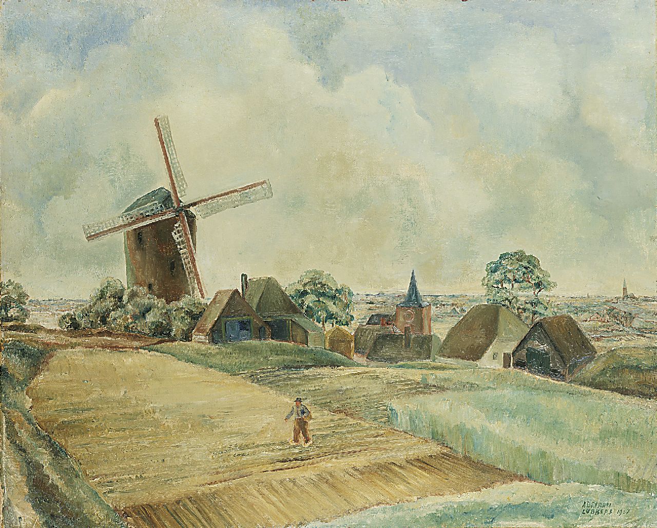 Lubbers A.  | Adriaan Lubbers, The Torenmolen, Zeddam, Öl auf Leinwand 60,8 x 73,9 cm, signed l.r. und dated 1937