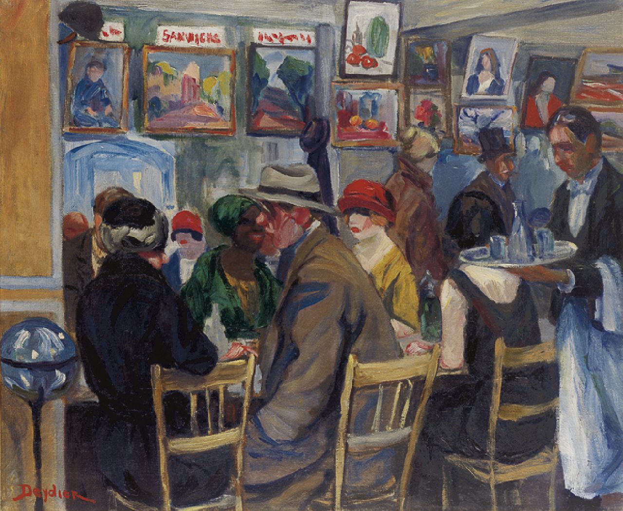Deydier R.  | René Deydier, A French pub, Öl auf Leinwand 53,9 x 65,1 cm, signed l.l.